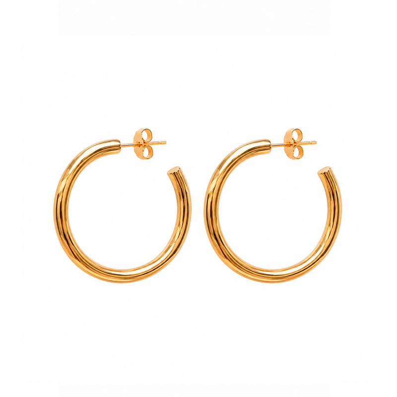 Brinco MC Argola Tubo Dourado