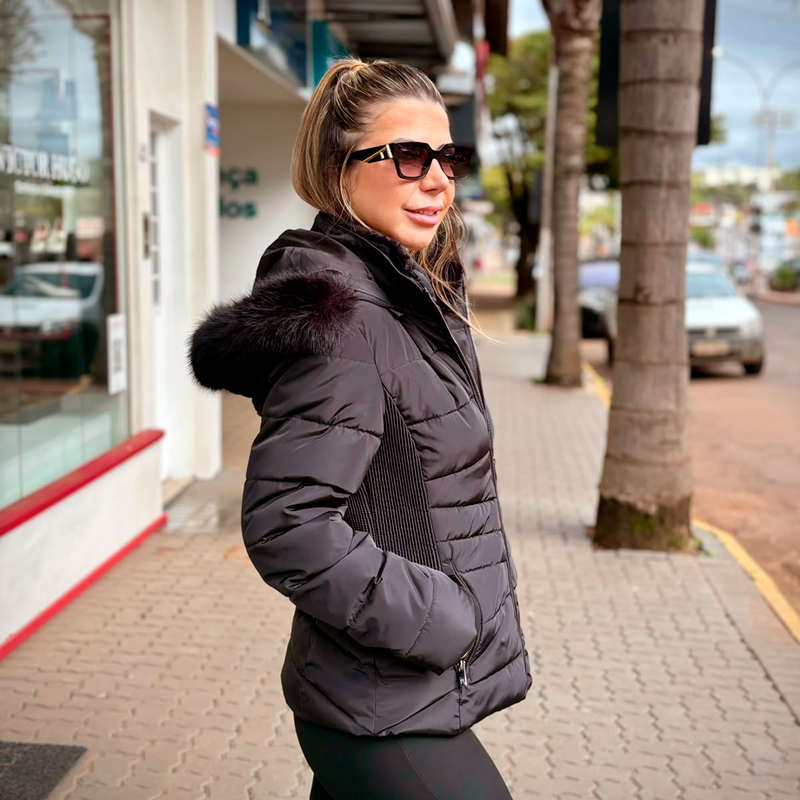 Casaco Nexy Nylon Capuz Pelo