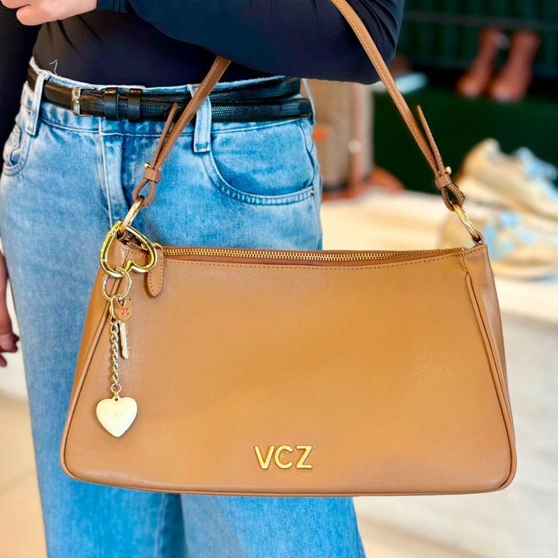 BOLSA VICENZA SHOULDER CHARLOTTE MÉDIA CARAMELO