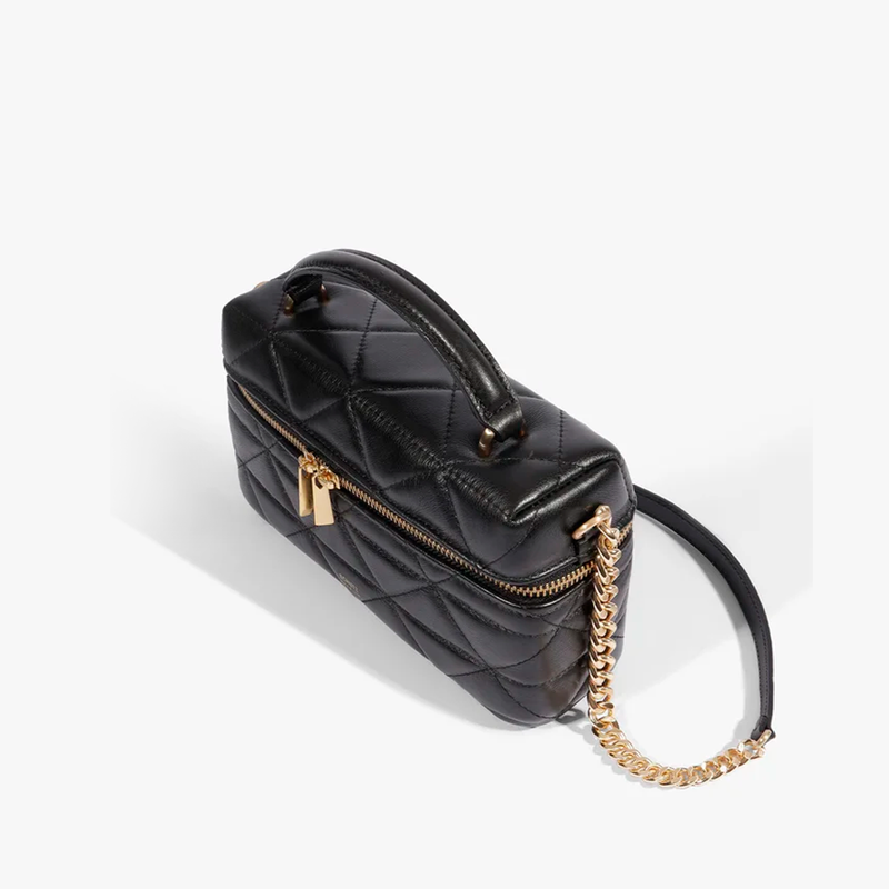 Bolsa Schutz Satchel Vanity Media Couro Black