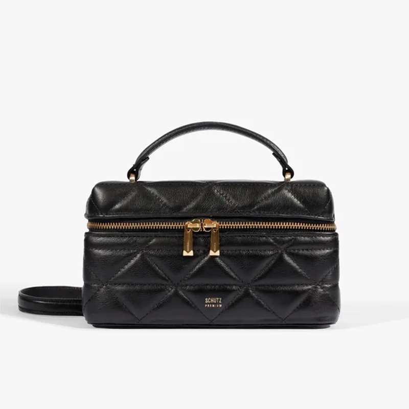 Bolsa Schutz Satchel Vanity Media Couro Black