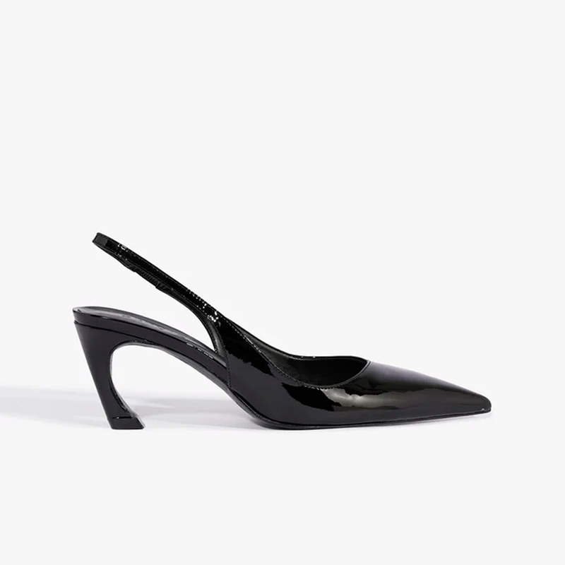 Scarpin Schutz Slingback Lexi Mid Verniz Preto