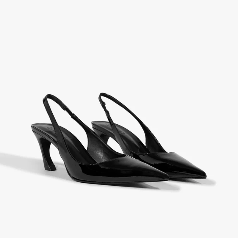 Scarpin Schutz Slingback Lexi Mid Verniz Preto
