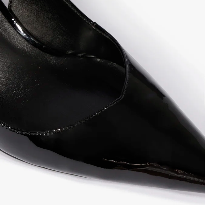Scarpin Schutz Slingback Lexi Mid Verniz Preto