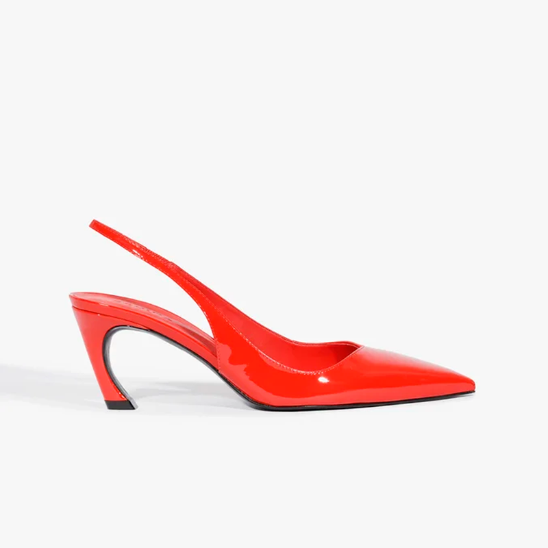 Slingback Schutz Lexi Mid Verniz Vermelho