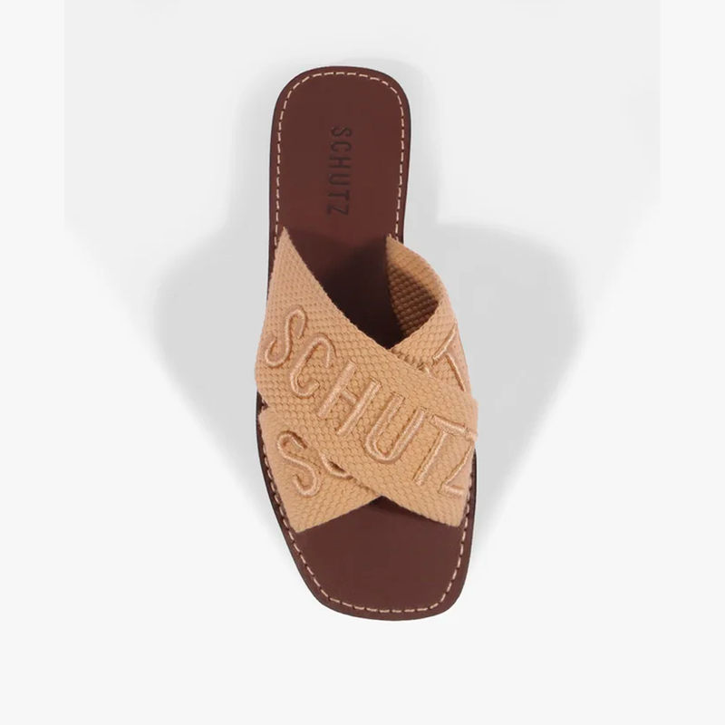 Sandália Schutz Flat X Logo 