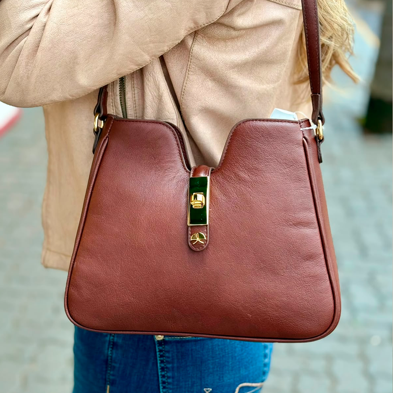 Bolsa Luiza Barcelos Shoulder Couro