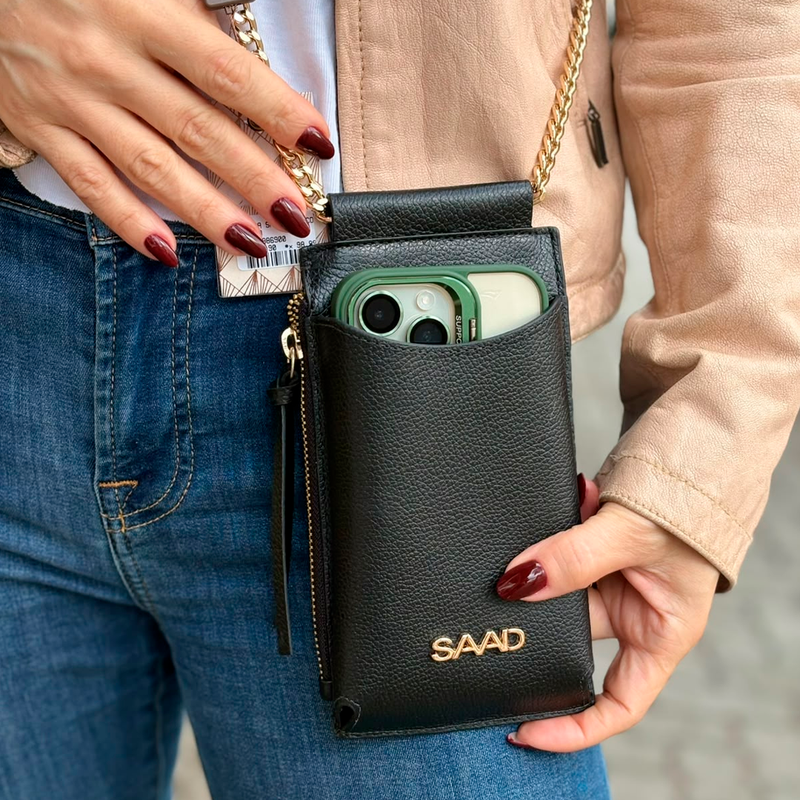 Bolsa Porta Celular SAAD Mini Couro