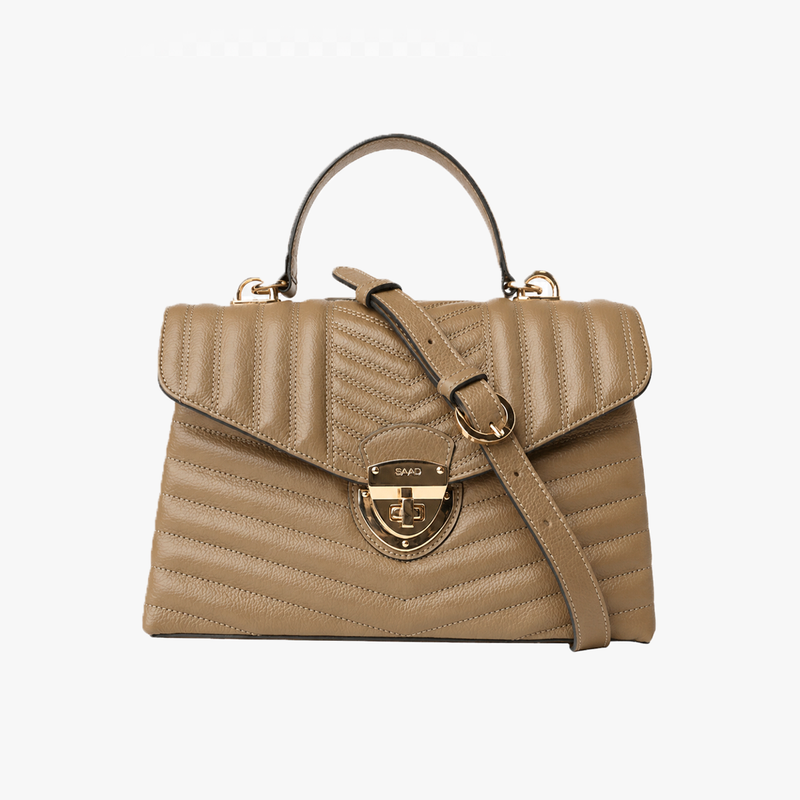 BOLSA SAAD BORDADA EM COURO CRAVO