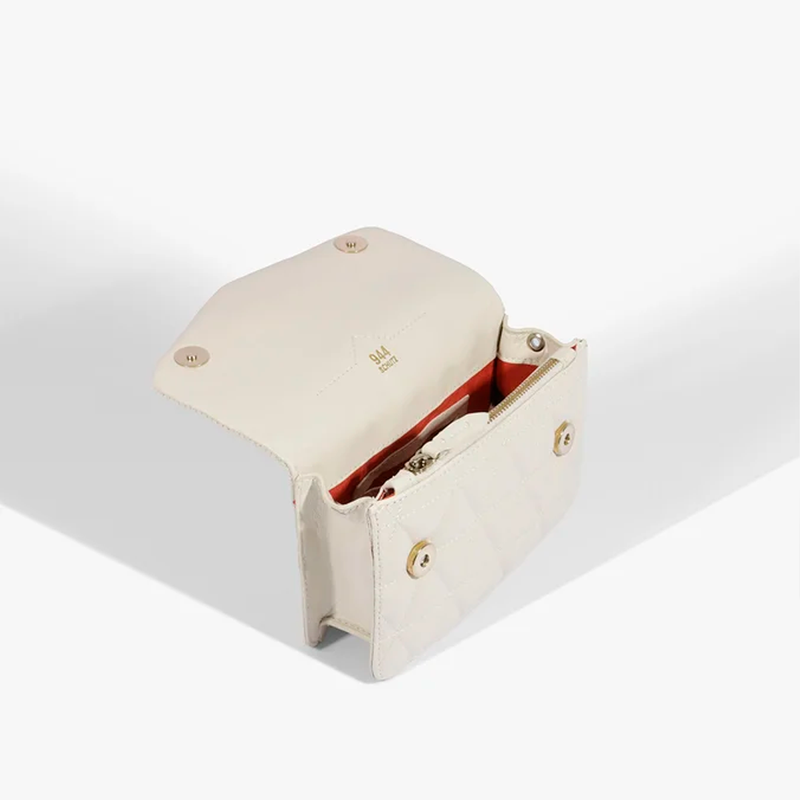 BOLSA SCHUTZ PEQUENA 944 METELASSÊ COURO OFF WHITE