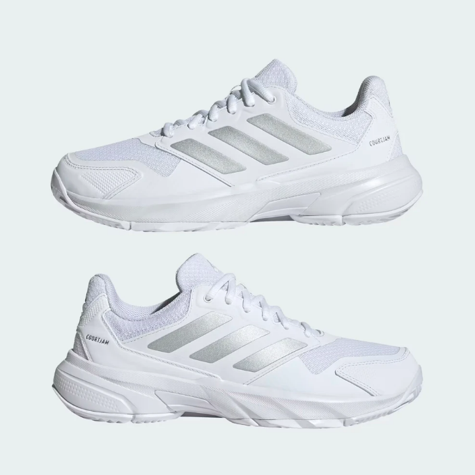 Tênis Adidas Courtjam Control 3 Listra Prata