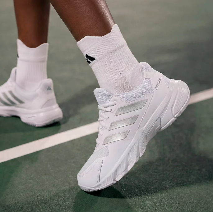 Tênis Adidas Courtjam Control 3 Listra Prata
