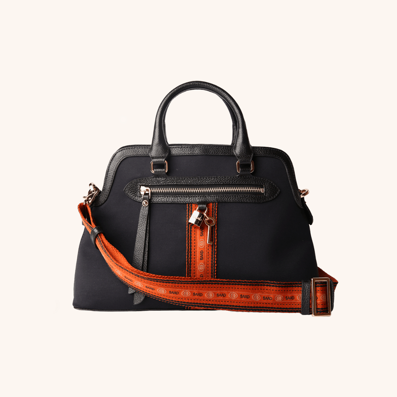 Bolsa SAAD Média Diadora Preto e Castanho