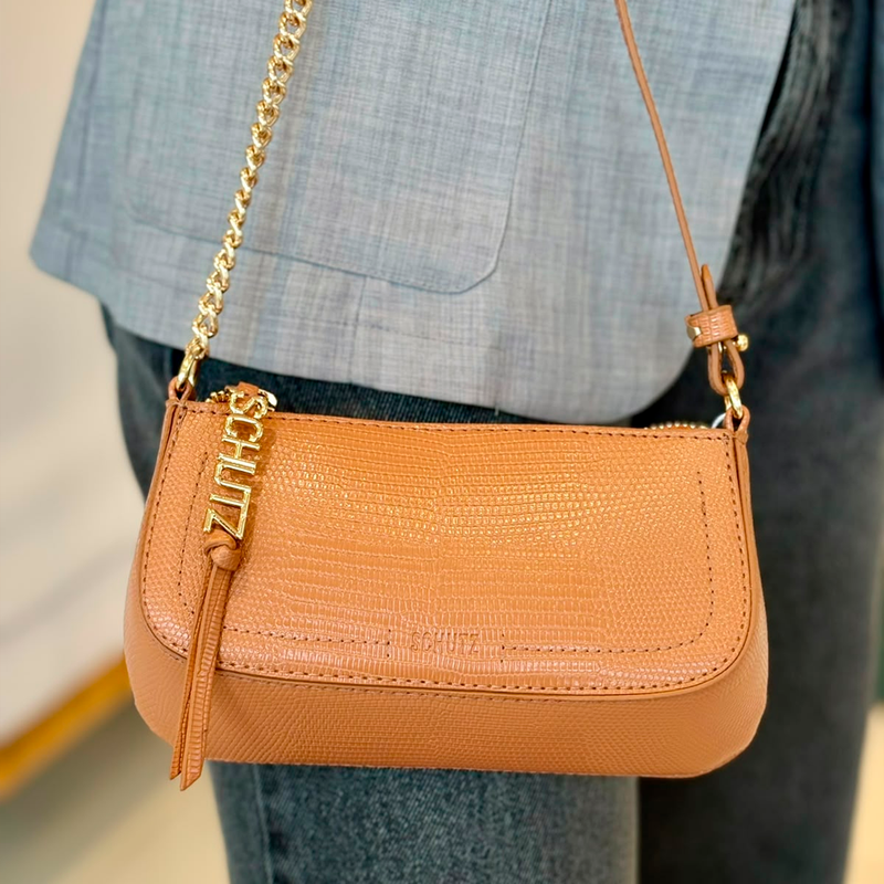 Bolsa Schutz Tiracola Pequena Tina Caramelo