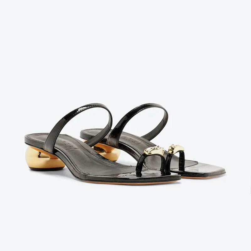 Mule Vicenza  Toe Ring Vilena Preto