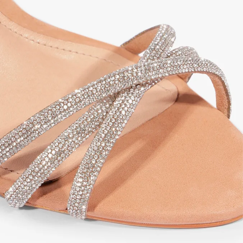 Sandália Schutz Salto Alto Rosa Fino Cristal