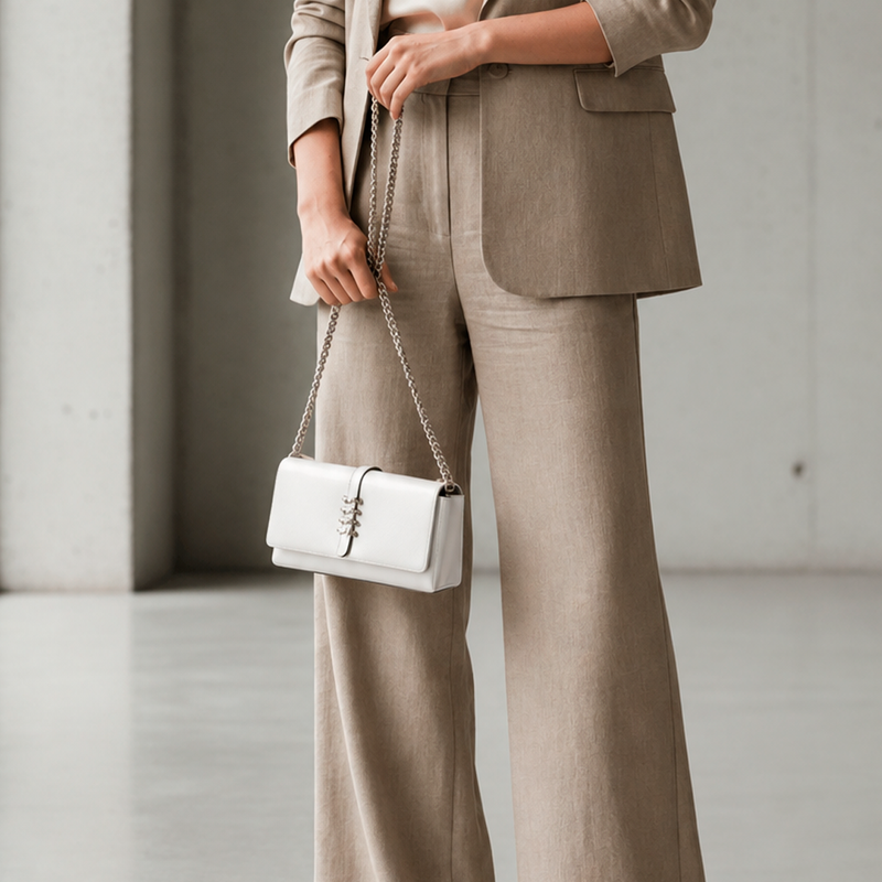 Bolsa SAAD Clutch Com Alça Branca