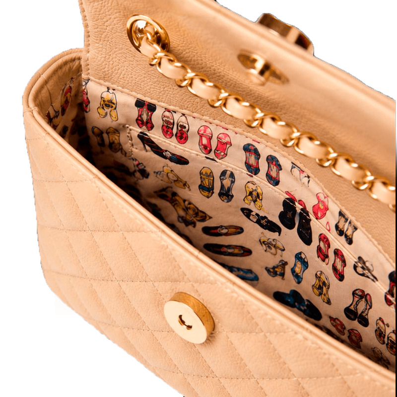 Bolsa SAAD Mini Bordado Taupe