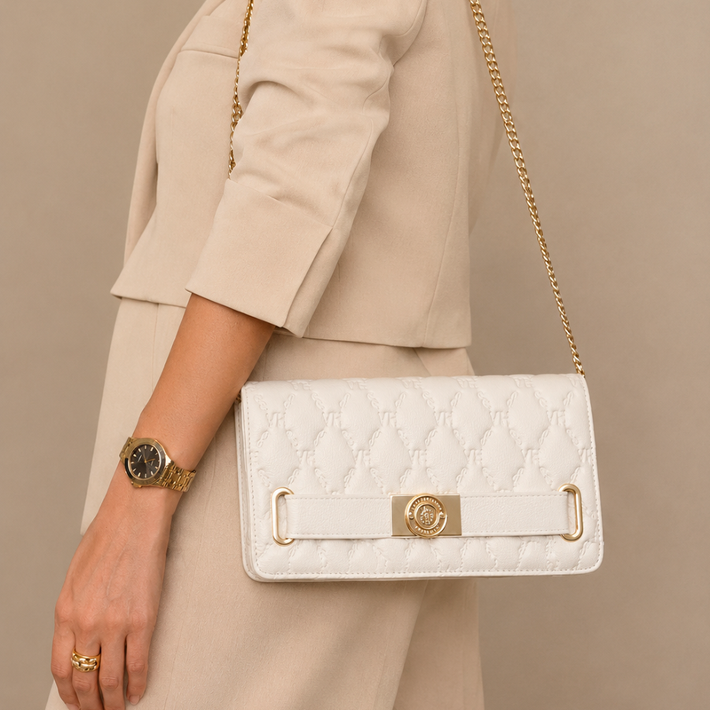 Bolsa Victor Hugo Clutch Belmont Branca