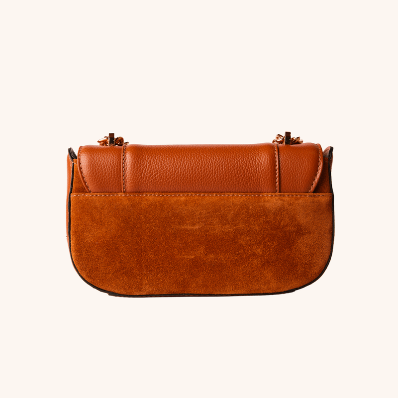 Bolsa SAAD Mini Camurça Couro Caramelo