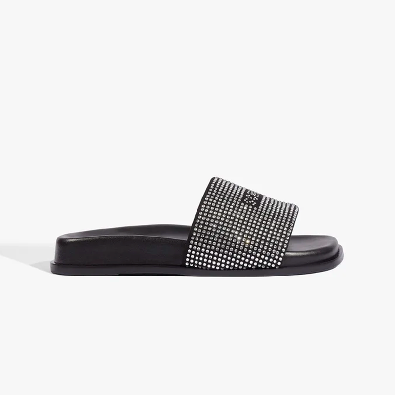 Sandália Schutz Papete Cristais Preto
