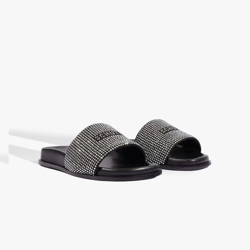 Sandália Schutz Papete Cristais Preto
