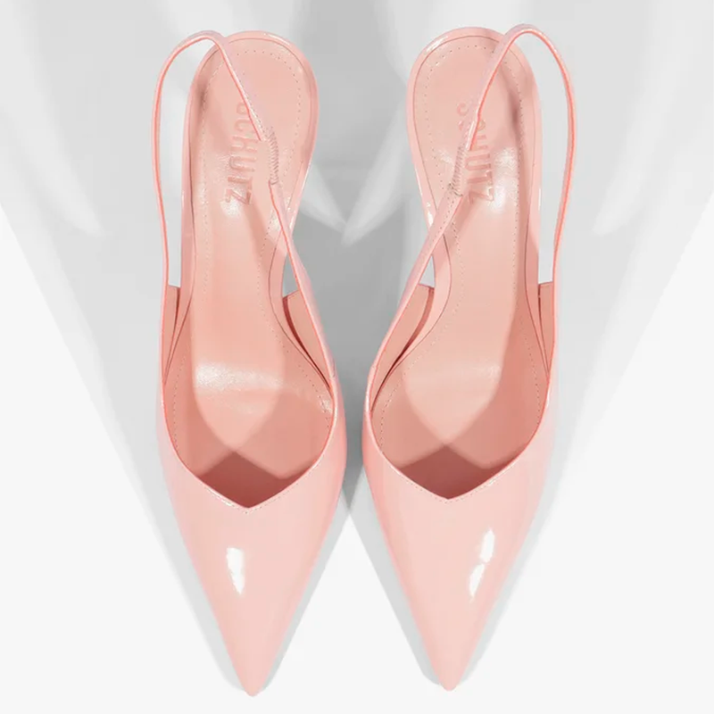 Slingback Schutz Lexi Sling Wild Couro Rosa
