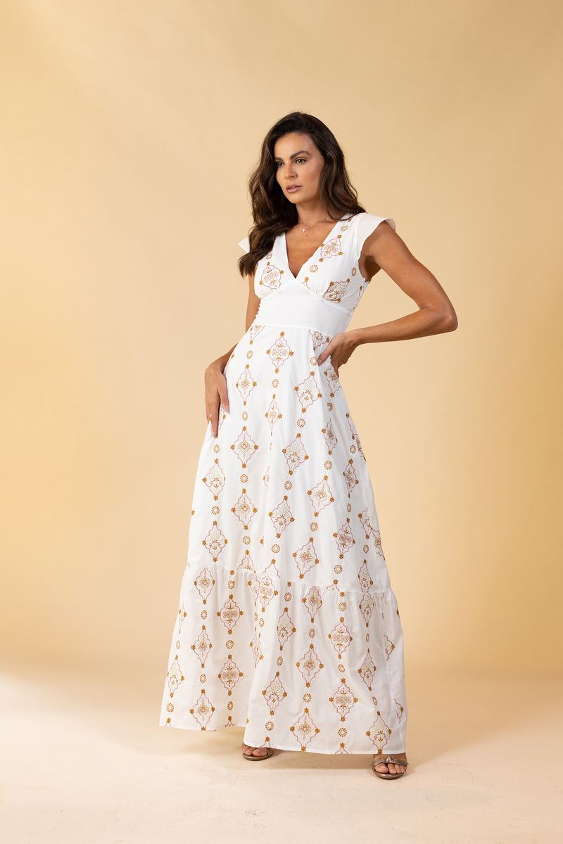 VESTIDO BORDADO LONGO BOSSA