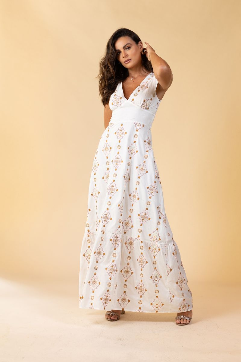 VESTIDO BORDADO LONGO BOSSA