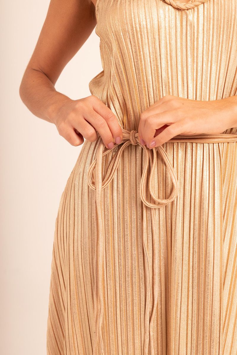 VESTIDO  MIDI PLISSADO 