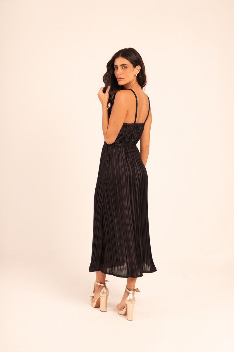 VESTIDO  MIDI PLISSADO 