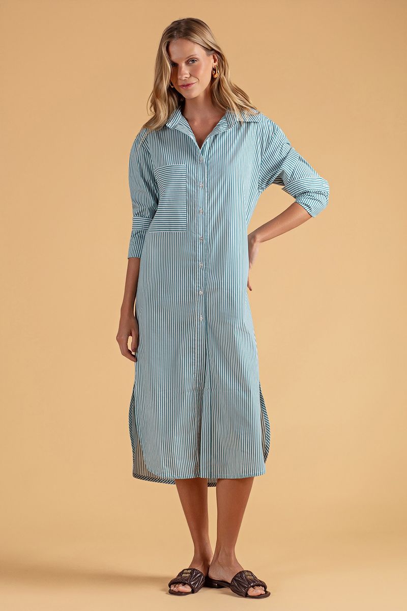 CHEMISE TRICOLINE LISTRAS VERDE