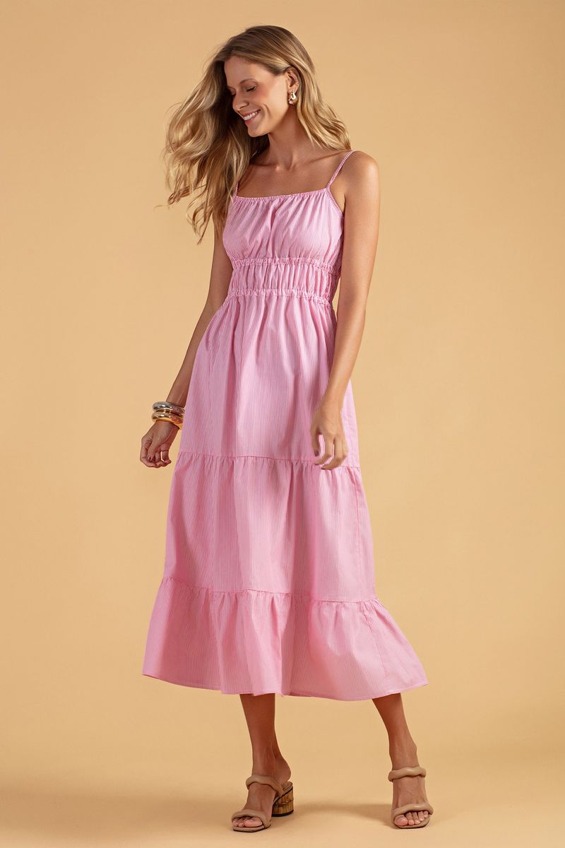 VESTIDO TRICOLINE LISTRADO