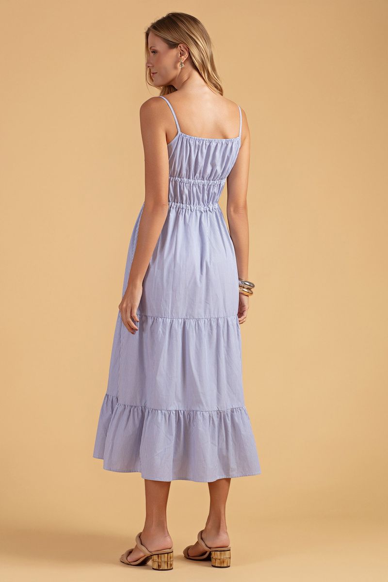 VESTIDO TRICOLINE LISTRADO