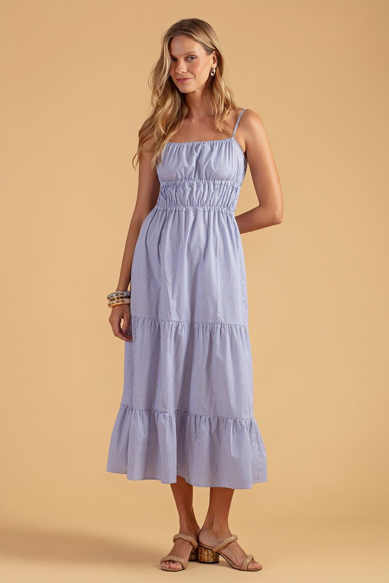 VESTIDO TRICOLINE LISTRADO