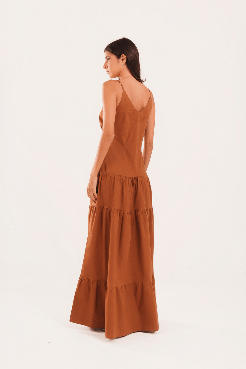 VESTIDO TRICOLINE LONGO