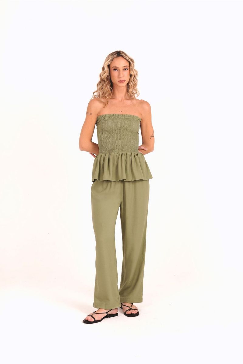 CALÇA PANTACOURT LINHO MARI VERDE PP