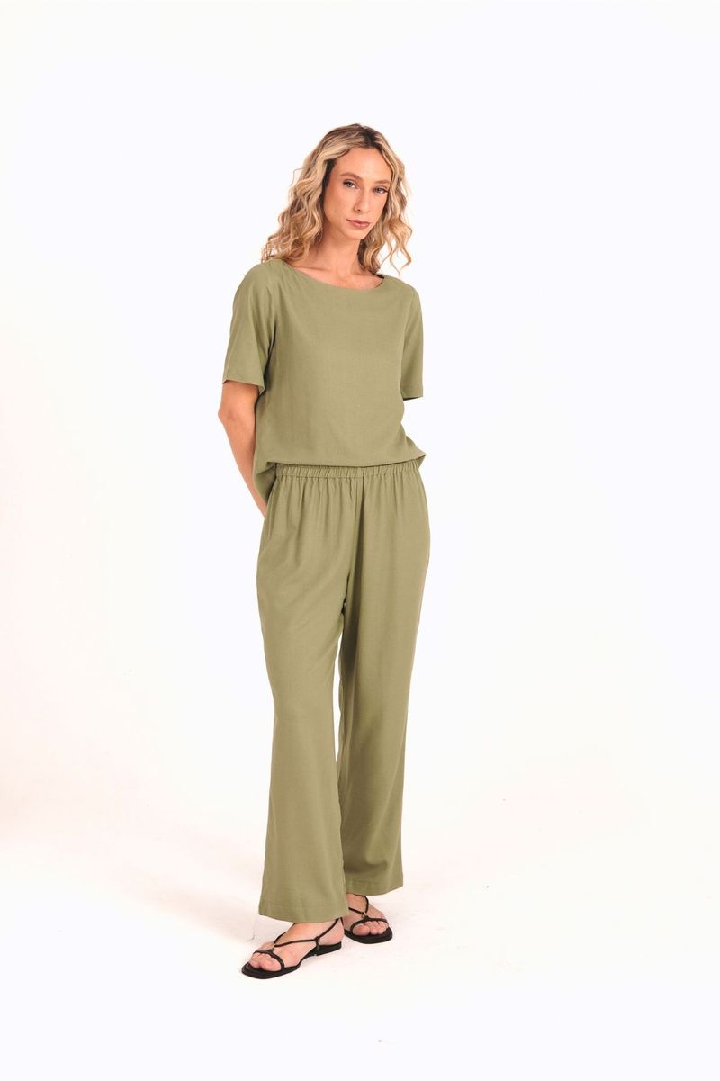 CALÇA PANTACOURT LINHO MARI VERDE PP