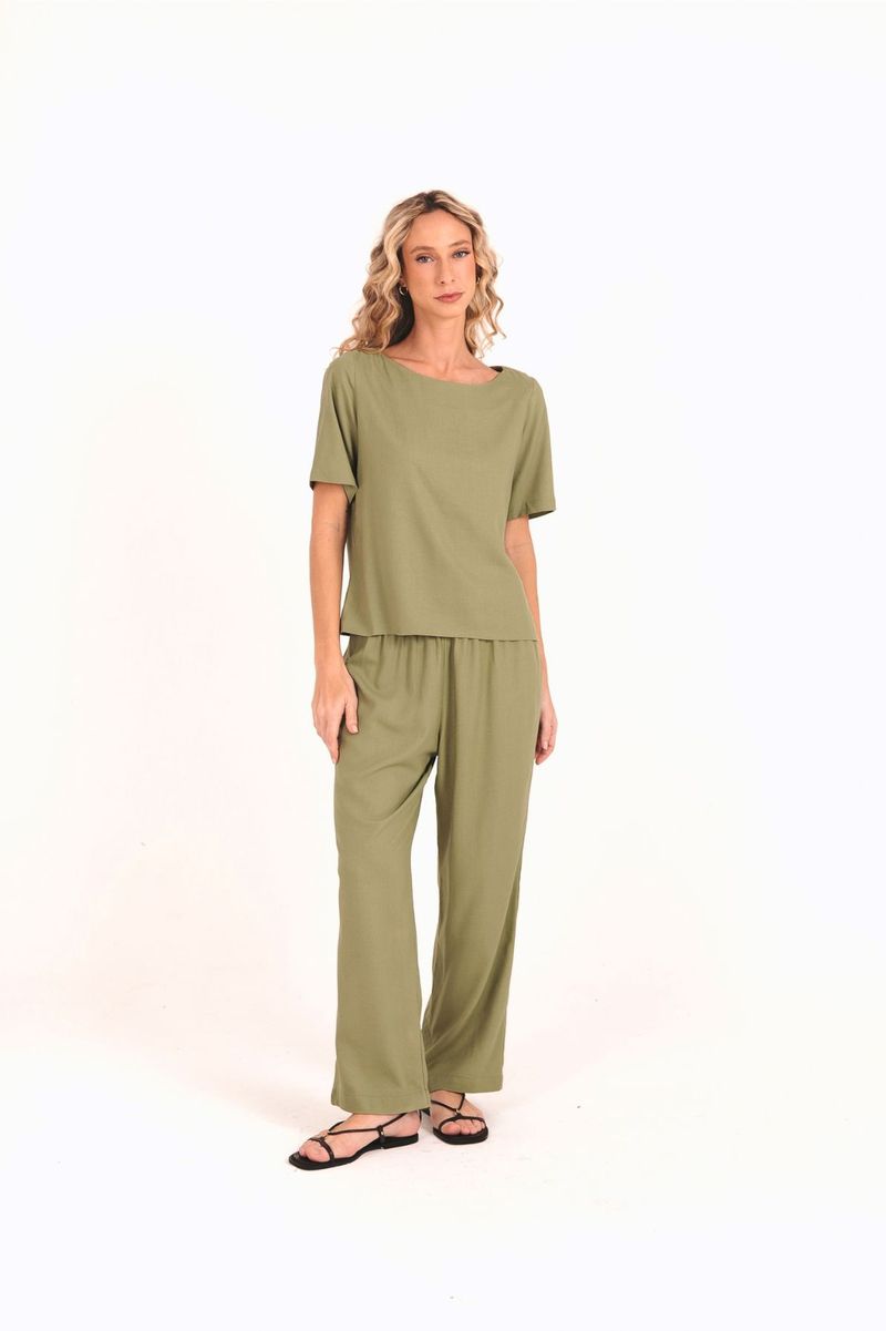 BLUSA MANGA CURTA LINHO MARI VERDE 