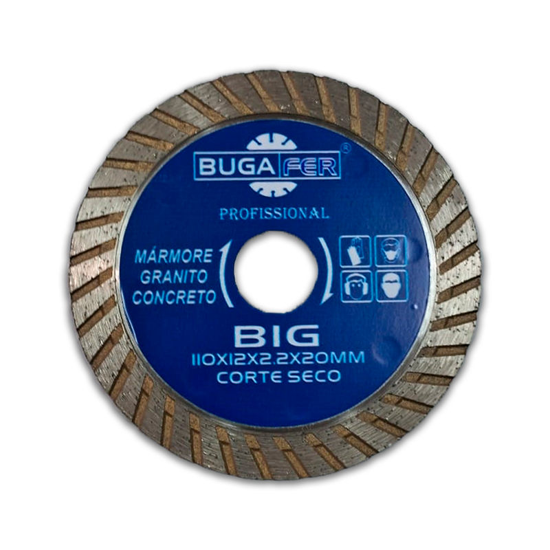 Disco De Corte Diamantado Big Azul 110 x 20 Bugafer