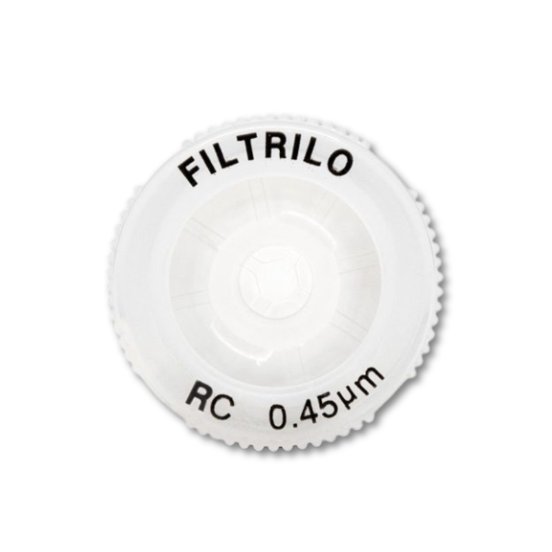 Filtro de seringa em CELULOSE REGENERADA - Hidrofílico 0,45μm x 13mm - FILTRILO - EMB c/ 100 UND