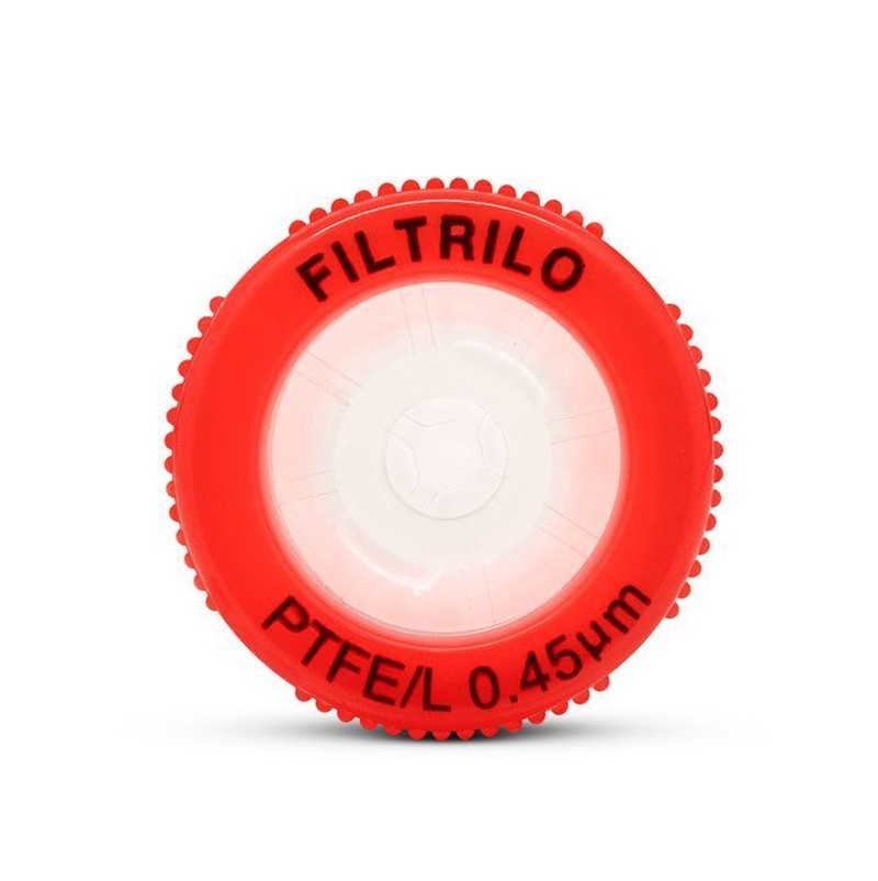 Filtro de seringa em PTFE - Hidrofílico 0,45μm x 13mm - FILTRILO - 100un/cx