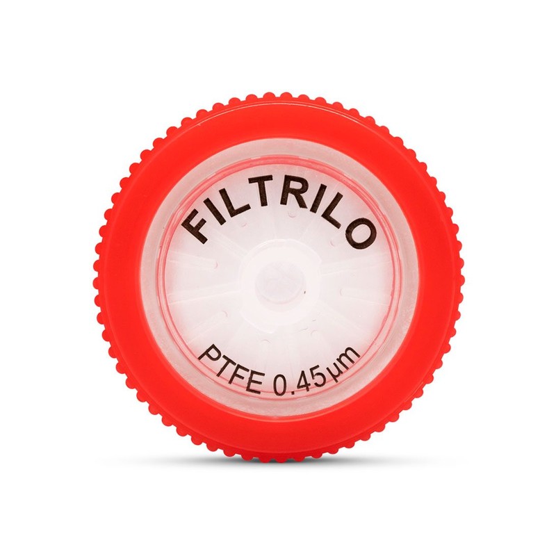 Filtro de seringa em PTFE - Hidrofóbico 0,45μm x 25mm - FILTRILO - 100un/cx