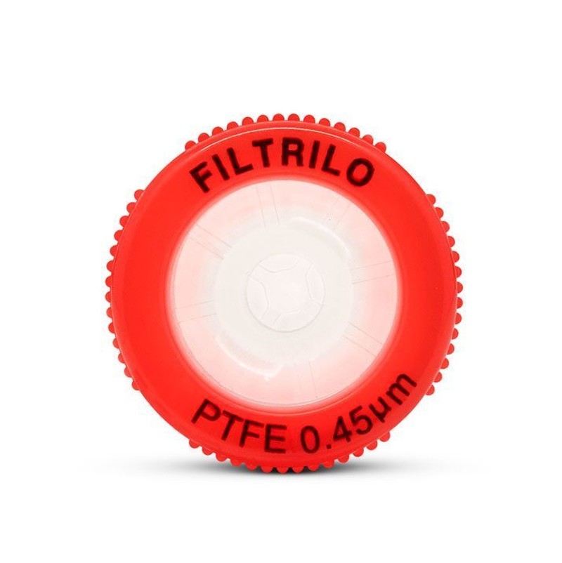 Filtro de seringa em PTFE - Hidrofóbico 0,45μm x 13mm - FILTRILO - 100un/cx