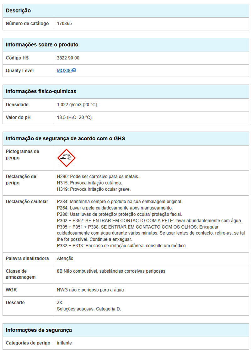 PADRÃO SILICIO 1000 mg/L EM NaOH 2 % PARA ICP CERTIPUR - MERCK - 100ML