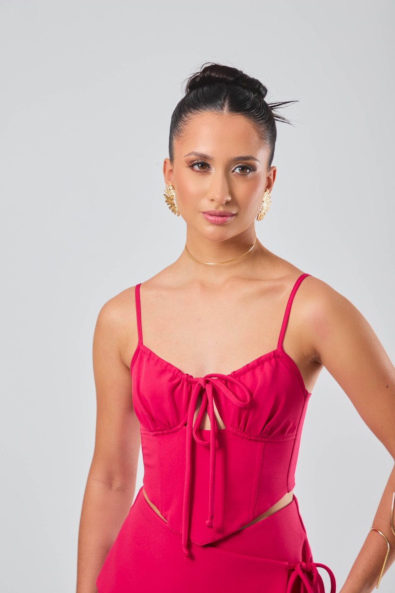 Blusa Corset Maju Rosa Magenta