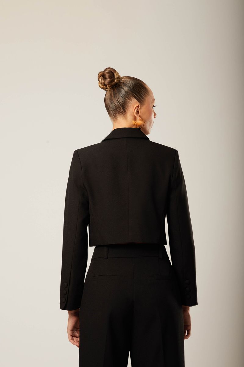 Blazer Alfaiataria Curto Antônia Preto