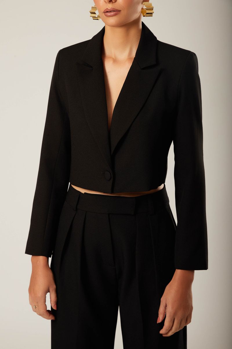 Blazer Alfaiataria Curto Antônia Preto