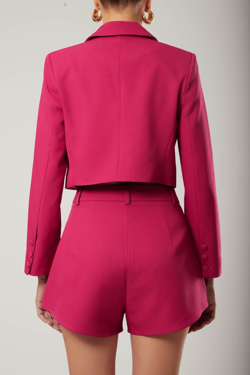 Blazer Alfaiataria Curto Antônia Rosa Magenta