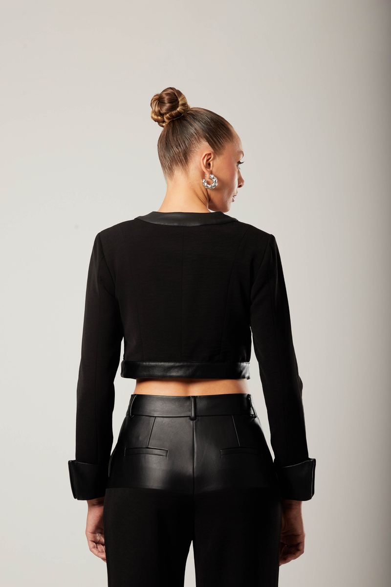 Blazer Couro Saide Preto